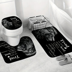Wildlife Lion Inspirational Quote Shower Curtain Set