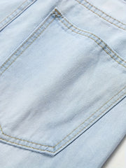 Slim Fit Ripped Jeans Men's Casual Street Style Distressed Denim Pants