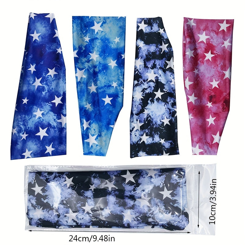 Stars Pattern Sports Headband Yoga Fitness Workout Sweatband Hair Accessories