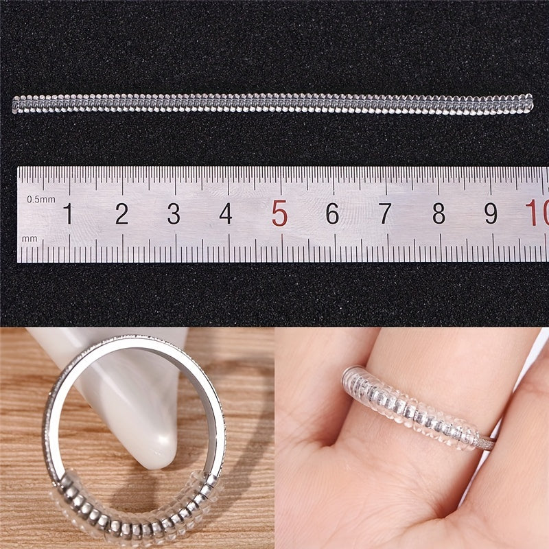 10pcs Invisible Spiral Ring Size Adjuster Hard Guard Reducer Resizing Tools