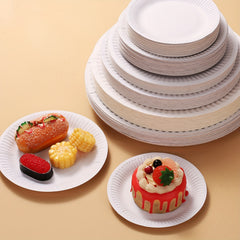 50pcs Disposable Plates for Home & Restaurant 15-22cm Biodegradable