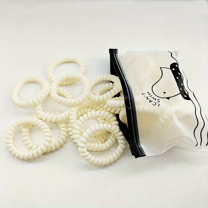 10pcs Spiral Hair Tie Holographic Hair Rope Elastic Hair Ring Y2K