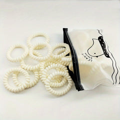 10pcs Spiral Hair Tie Holographic Hair Rope Elastic Hair Ring Y2K
