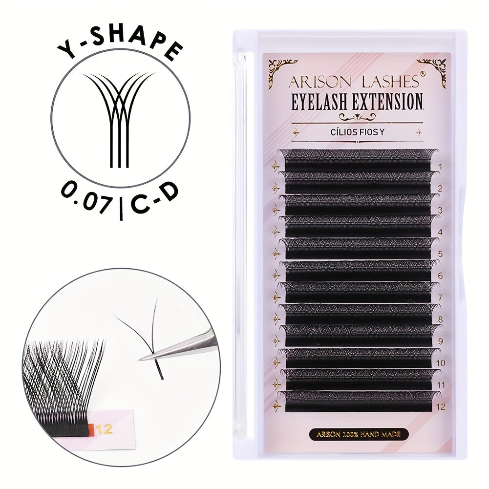YY Shape Eyelash Extension Double Tip Lashes Natural Easy Grafting Volume Lash