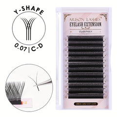 YY Shape Eyelash Extension Double Tip Lashes Natural Easy Grafting Volume Lash