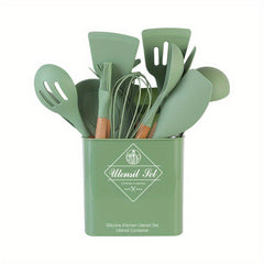 14pcs Non Stick Silicone Utensil Set with Storage Bucket Holder