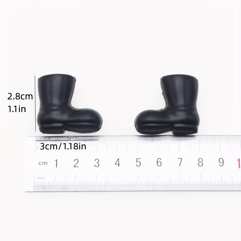 2pcs Mini Plastic Christmas Boots Dollhouse Rain Shoes