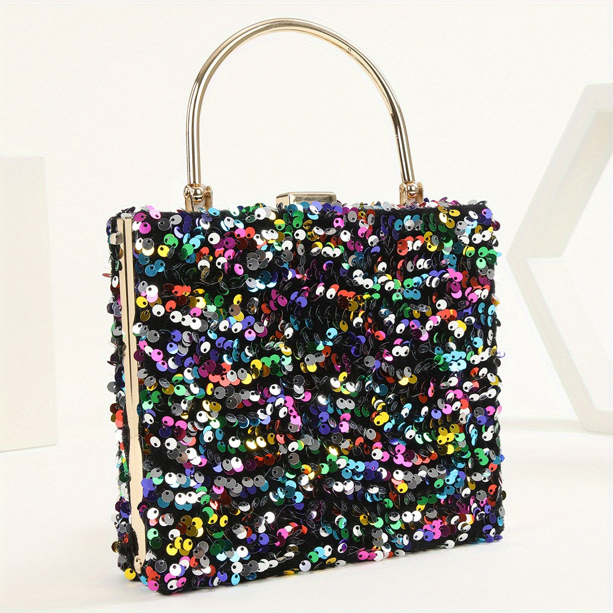 Colorful Sequins Clutch Purse Glitter Handbag for Wedding Party