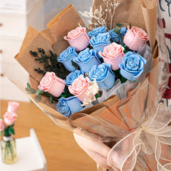 3pcs Roses Flower Building Blocks 3 Colors Bouquet Gift for Girls Kids