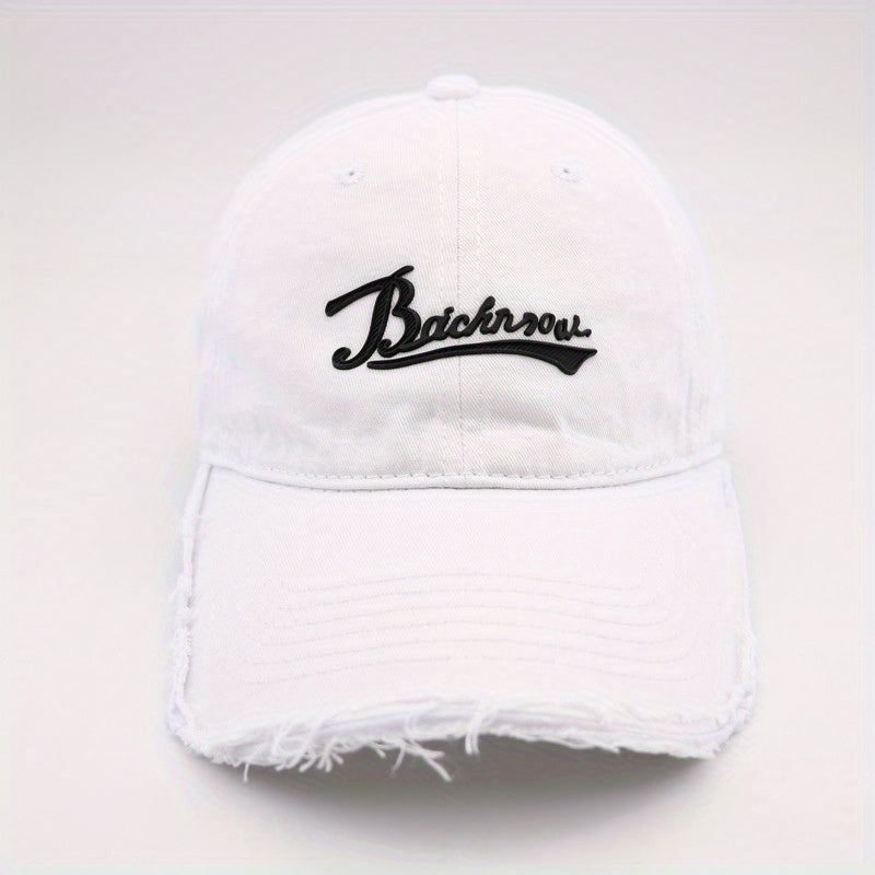 Hip Hop Baseball Cap Distressed Dad Hat Letter Patch Washed Sun Hat