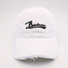 Hip Hop Baseball Cap Distressed Dad Hat Letter Patch Washed Sun Hat