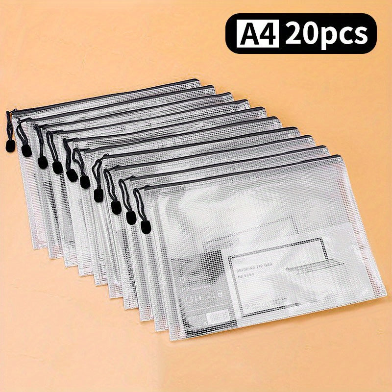 20pcs Mesh Zipper Bag Puzzle Bag 33x23cm A4 Size Letter Size