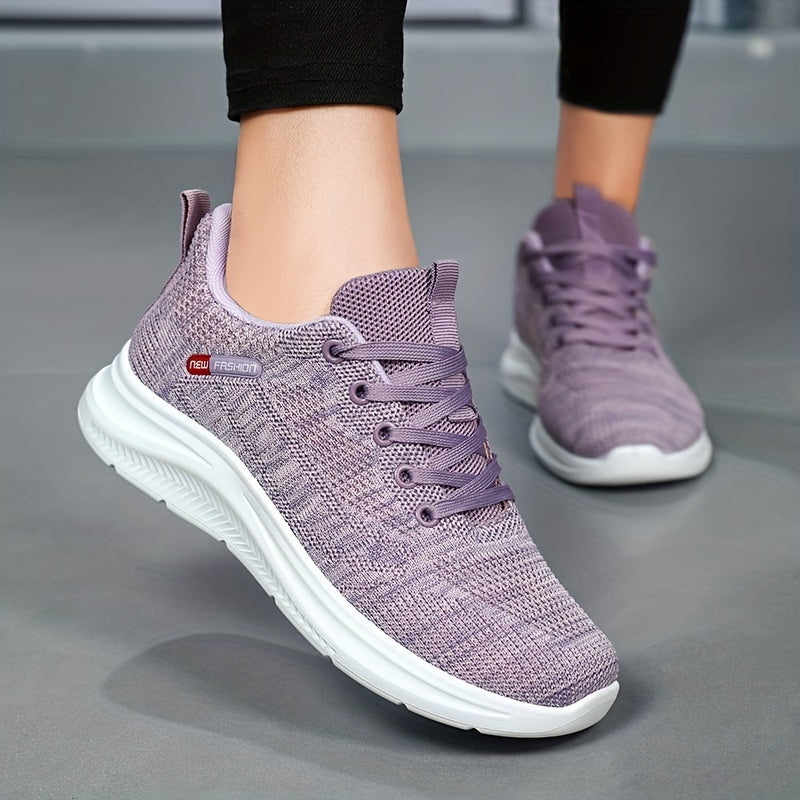 Women's Knitted Sports Shoes Lightweight Low Top Running & Tennis Sneakers