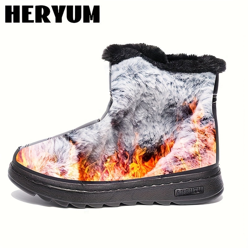 Women's Waterproof Non slip Medium Tube Snow Boots