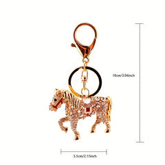 Zodiac Rhinestone Pony Keychain Horse Car Keychain Female Bag Accessories