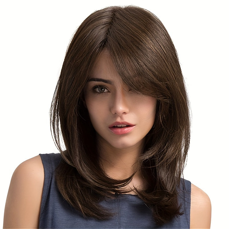 8 Cm Natural Straight None Lace Wig Brown Short Hair for Women