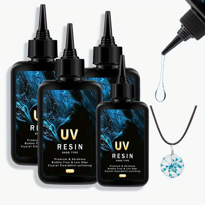 UV Resin Kit for Jewelry Making, 500g, High Viscosity, Crystal Clear Hard Type