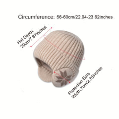 Men's Thickened Windproof Knitted Hat Winter Warm Beanie Cap Ear Warmer