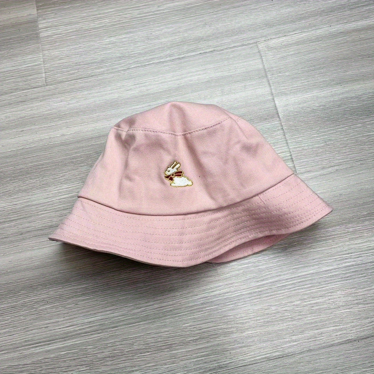 Rabbit Embroidery Bucket Hat for Women