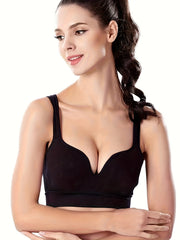 Solid Push Up Bra Breathable Sports Bra Women's Lingerie
