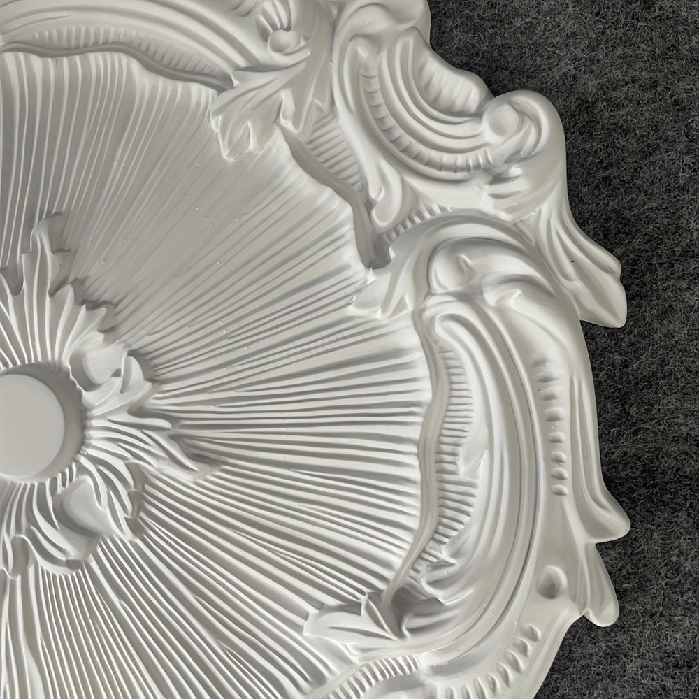 Modern Carved Round Gypsum Ceiling Lamp Holder