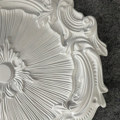 Modern Carved Round Gypsum Ceiling Lamp Holder