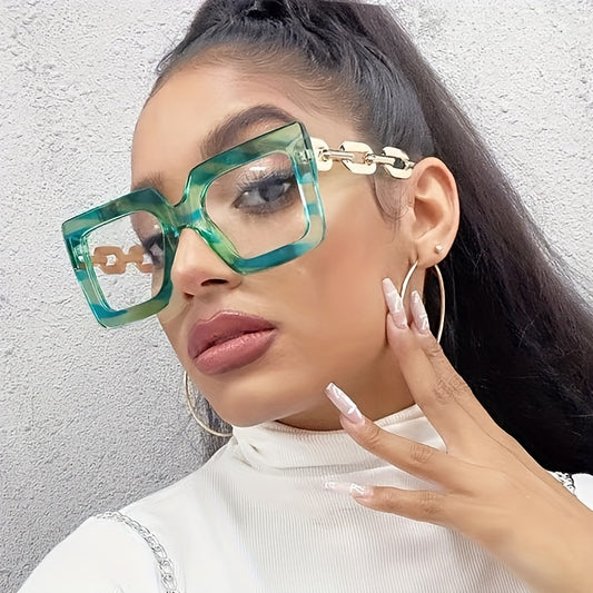 Y2K Square Anti Light Glasses Clear Lens Spectacles Frame