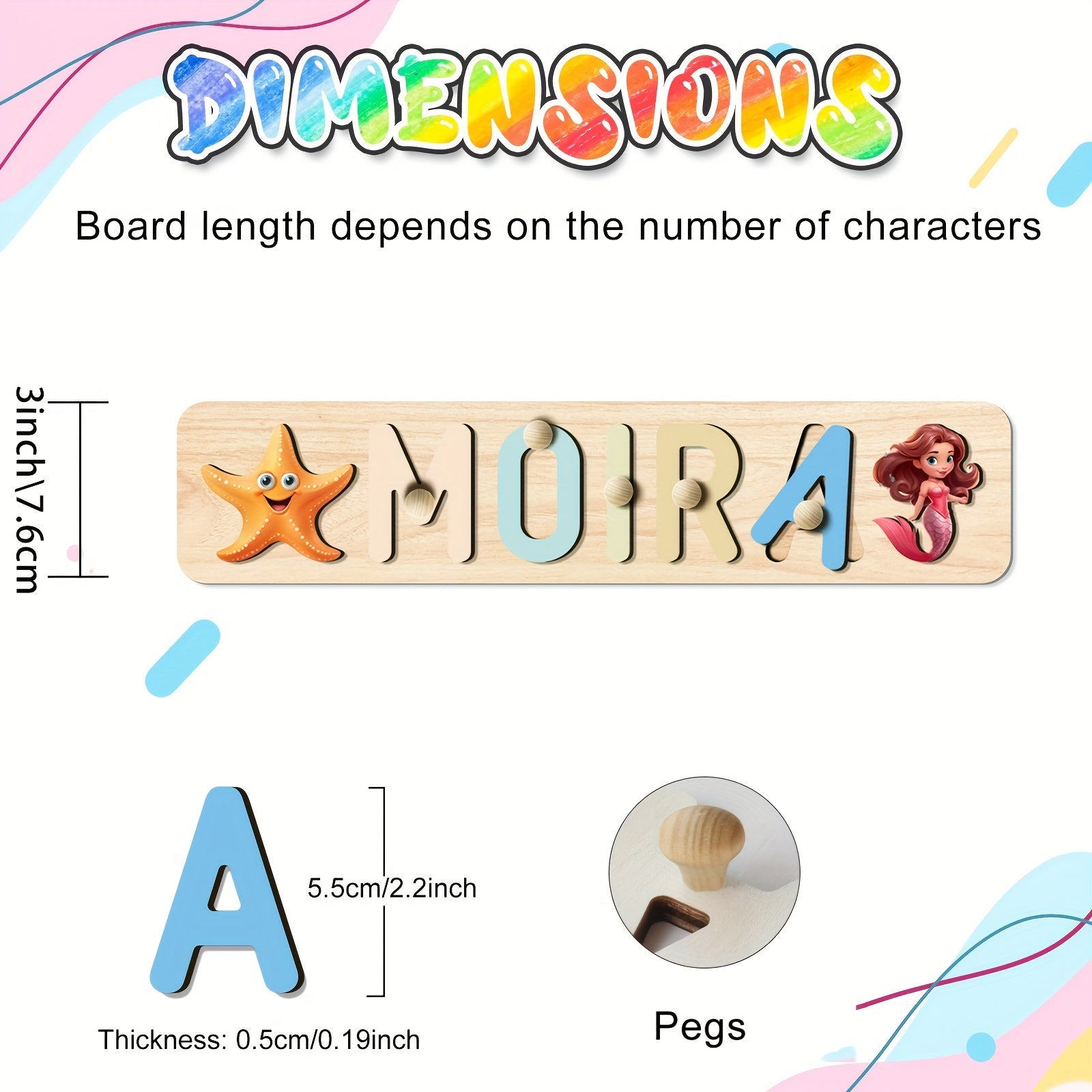 Custom 3D Name Puzzle for Kids Personalized Wooden Toy