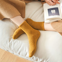 10 Pairs Solid Socks Comfy & Warm Women's Stockings & Hosiery