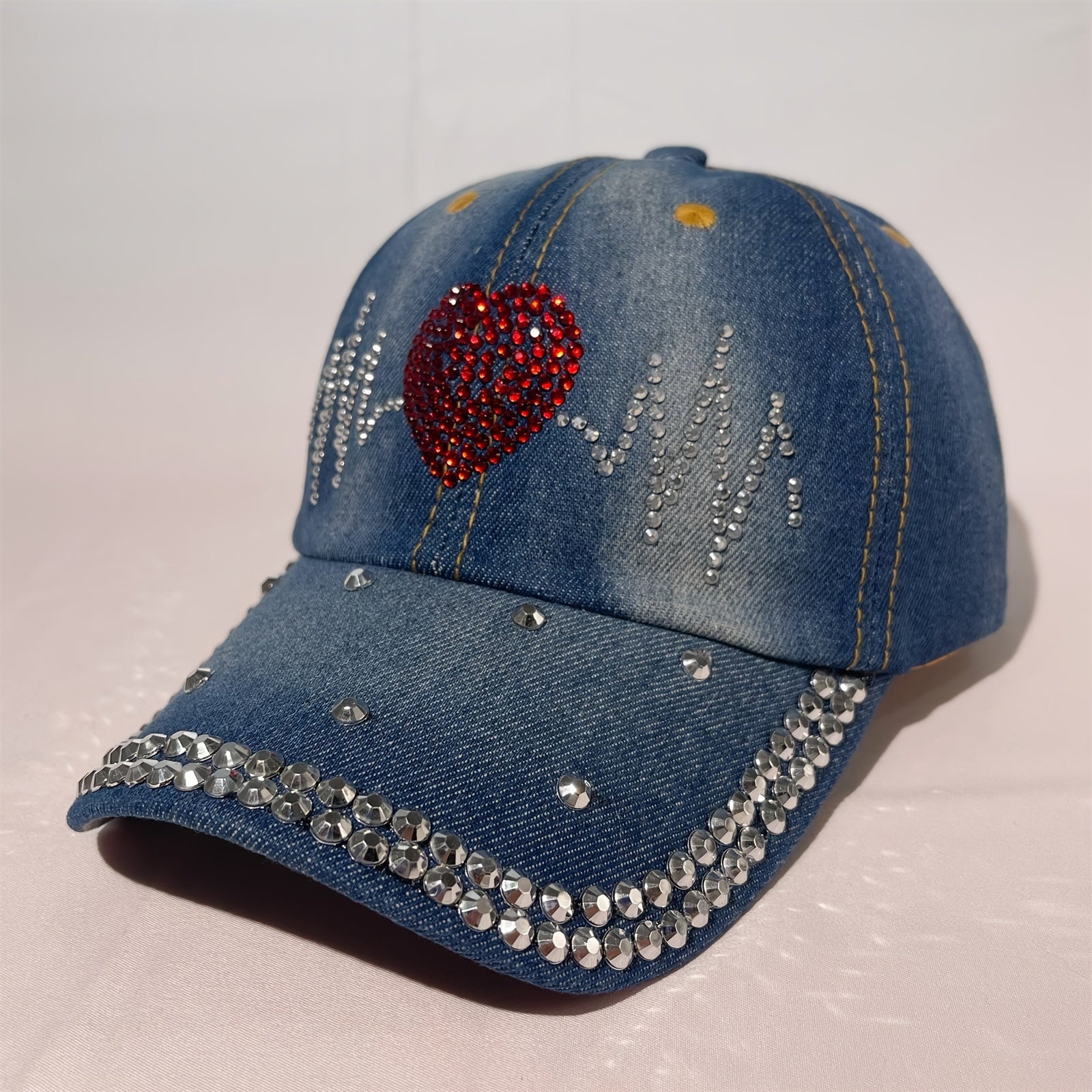 Women's Love Heart Bling Baseball Cap