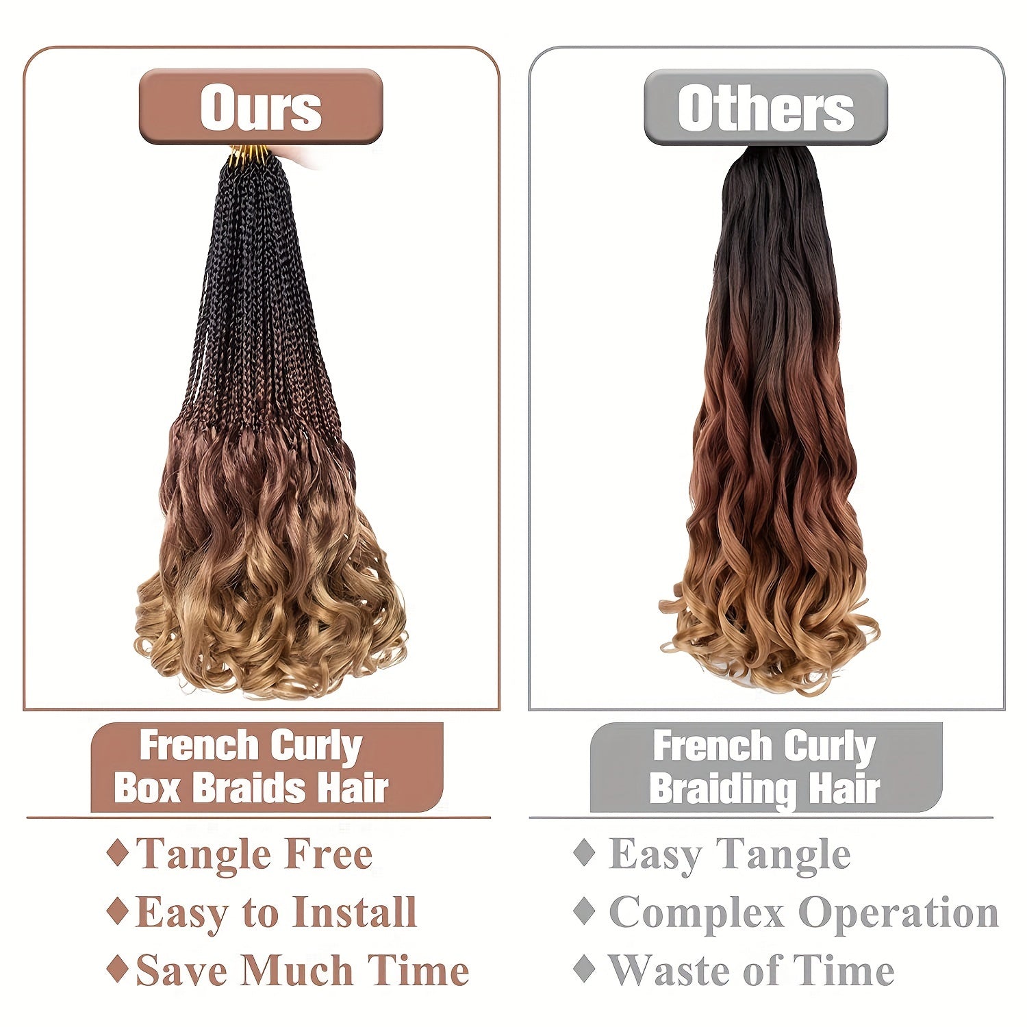 Long Braids Curly Ends Crochet Hair Extensions 35 1pack
