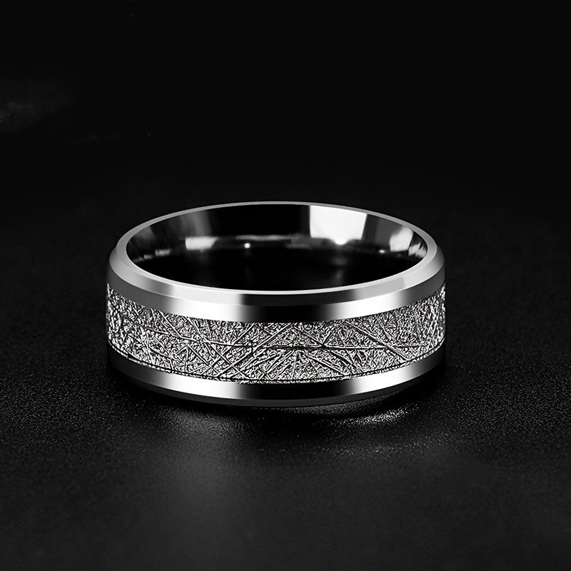 Men's Rime Pattern Titanium Steel Ring