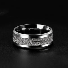 Men's Rime Pattern Titanium Steel Ring
