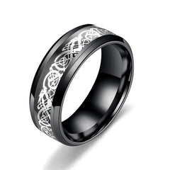 Men's Steel Dragon Pattern Ring Retro Niche Men's Ring