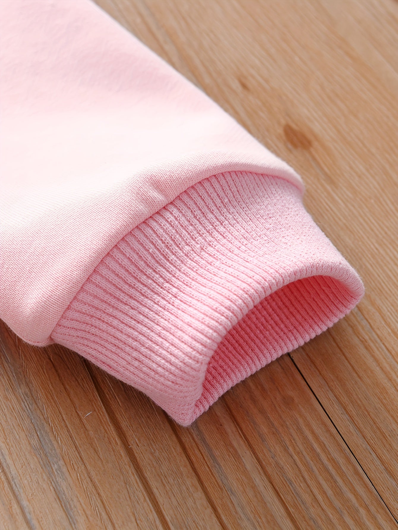 Flower & Bunny Graphic Sweatshirt Top Girls Collared Neck Pullover