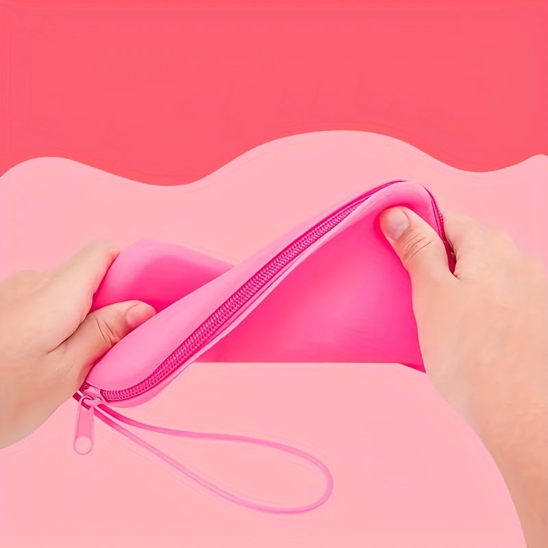 Silicone Zipper Storage Bag Lightweight Coin Purse With Wristband