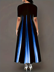  Colorblock Maxi Dress With Pockets