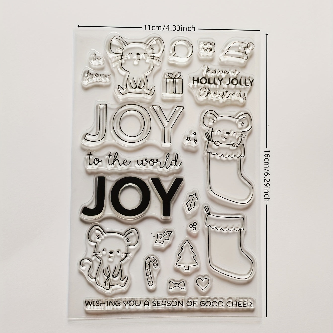 Christmas Socks Mouse Silicone Transparent Seal