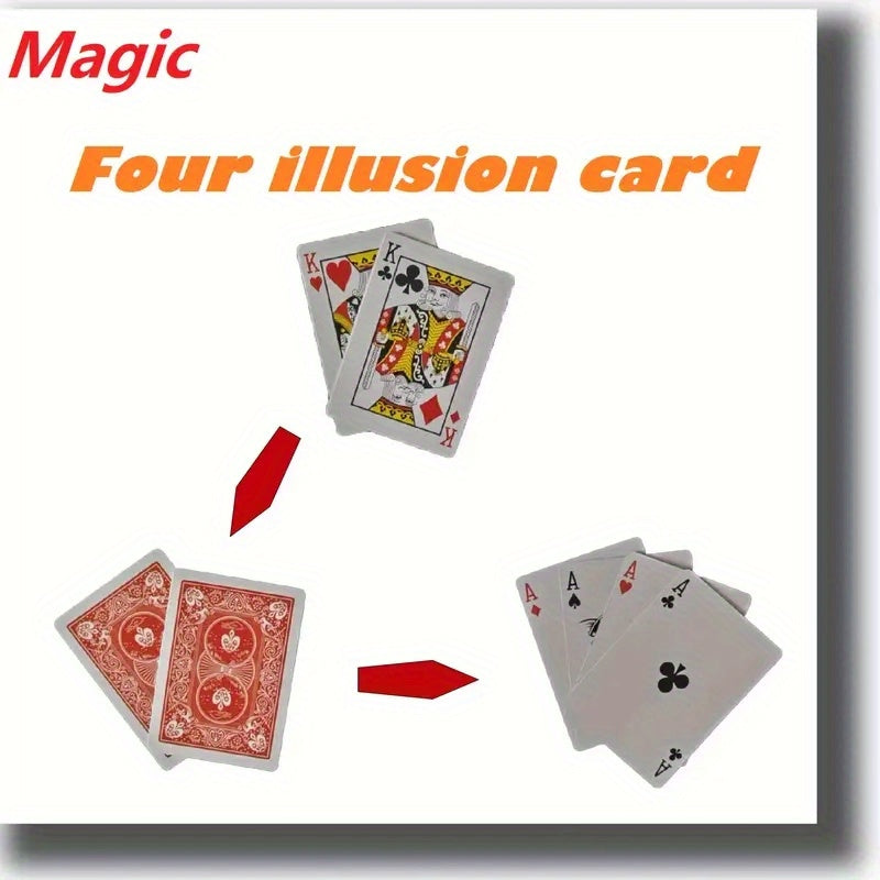 Magic Props Four Card Transformation Close Up Magic Tools