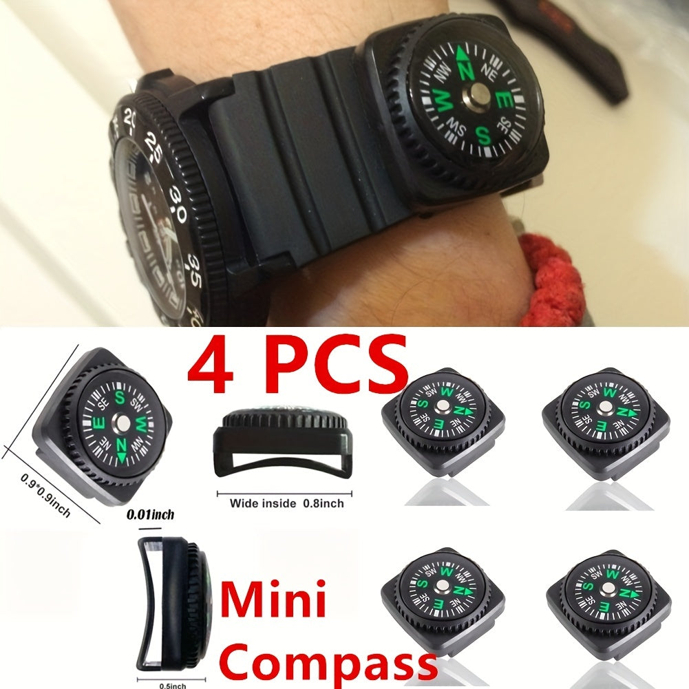 2pcs Mini Compass Belt Buckle for Camping Hiking Travel Emergency