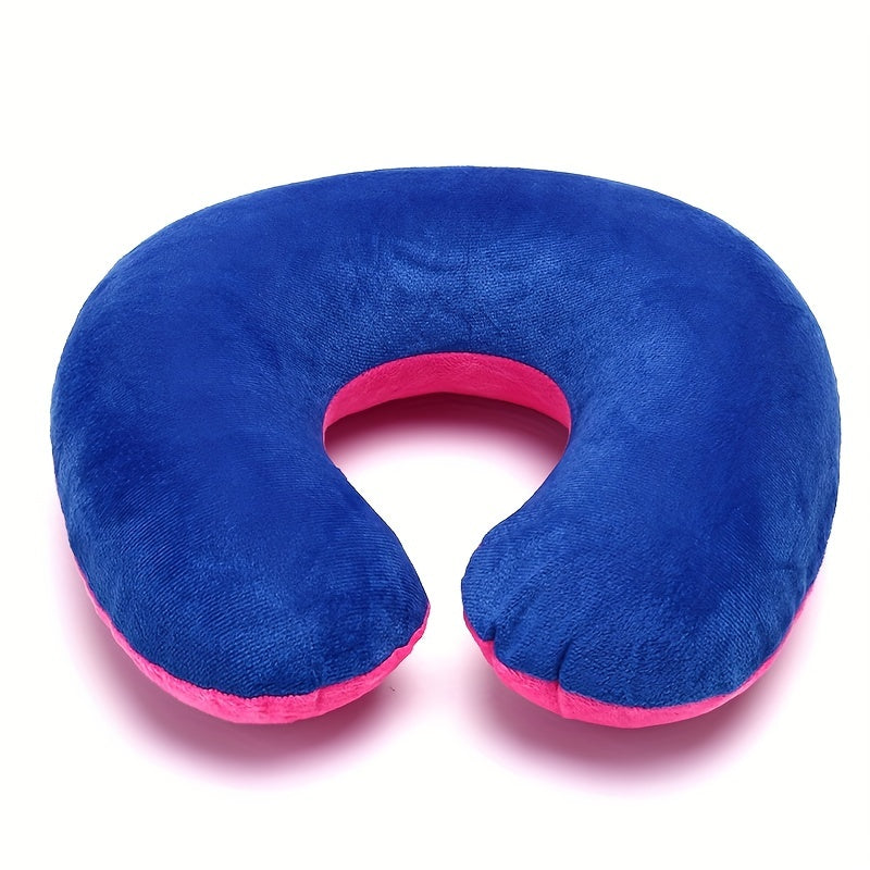 Inflatable U Shaped Travel Pillow for Comfortable Sleeping on Plane or Train