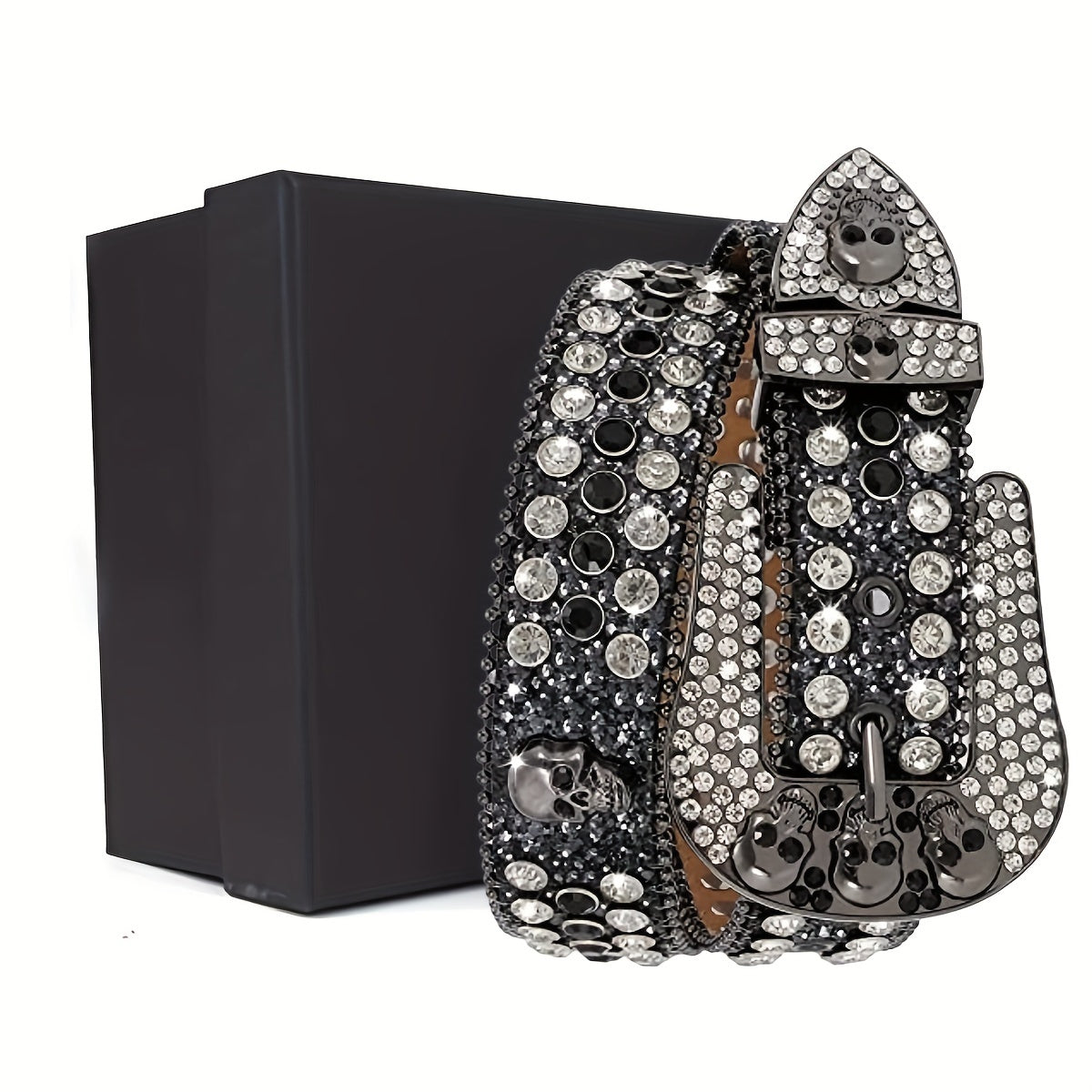 Western Rhinestone Belt Cowgirl Bling Studded Leather Men Women