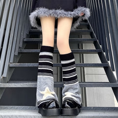 Y2K Style Striped Knee High Socks