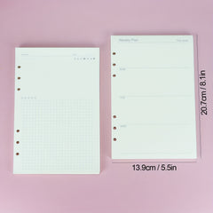1pc A5 45pg Loose Leaf Book Inner Pages 6 Hole Refill