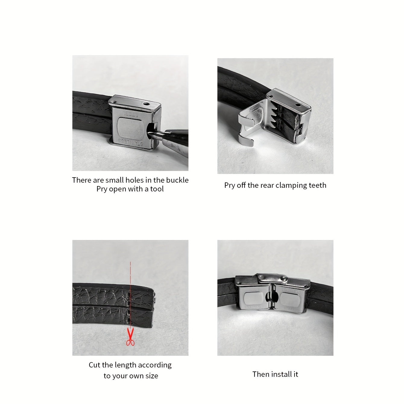 Men's Round Dial Quartz Watch & Letter Detail Bracelet Set