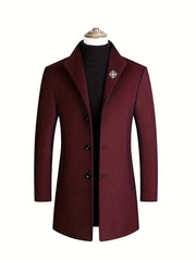 Men's Slim Long Woolen Business Coat