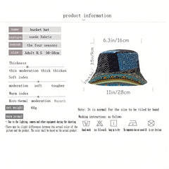 Boho Paisley Print Bucket Hat Lightweight Sunscreen Beach Hat
