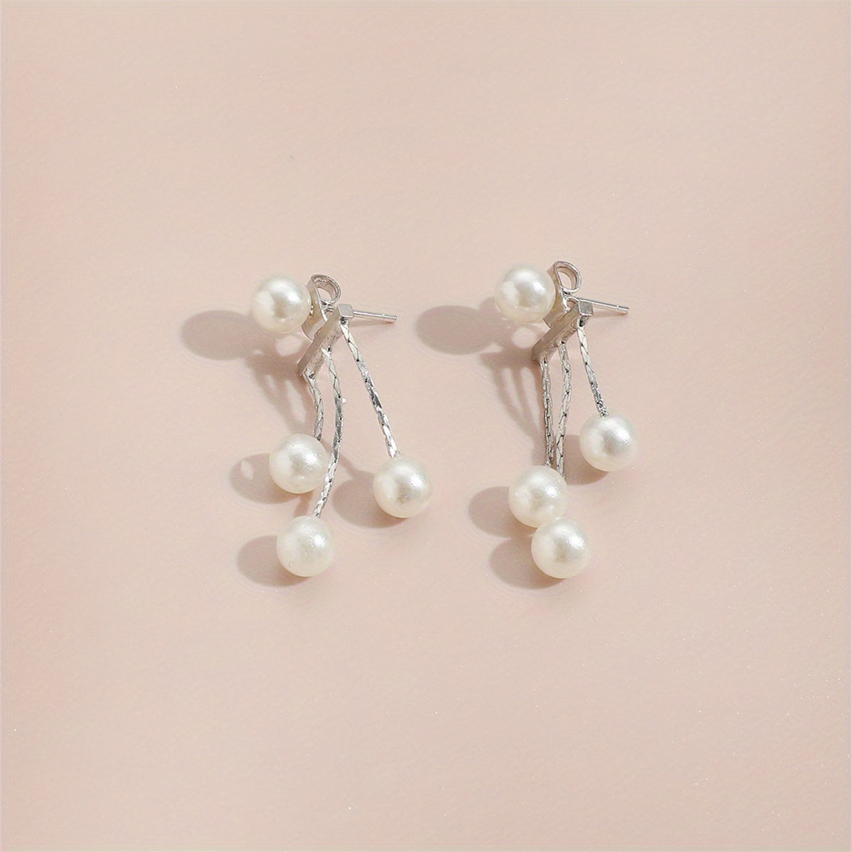 Sexy Style Faux Pearl Decor Stud Earrings Alloy Jewelry