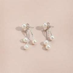 Sexy Style Faux Pearl Decor Stud Earrings Alloy Jewelry