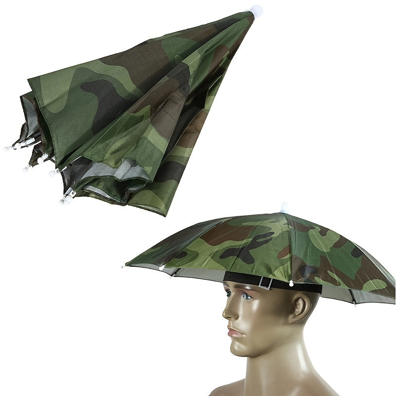 Portable Umbrella Hat Outdoor Sun Shade Waterproof Fishing Headwear